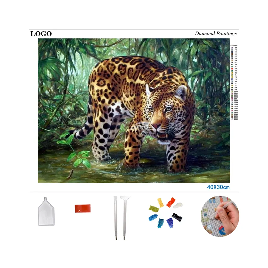 Diy 40*50cm leopardo 5d diamante pintura 5d forma especial cristal diamante pintura decorativa punto de cruz
