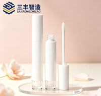 Tube de brillant à lèvres populaire de 4 ml avec logo personnalisé, emballage cosmétique en plastique avec bouchon à vis pour rouge à lèvres, vente en gros