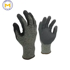 PVC New Aramid Fiber Knit Anti Cut and Heat Resistant Vinyl Car Wrapping Work Gloves For Installing