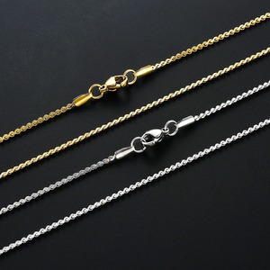 Collar de Acero Inoxidable en Forma de S Delgado, Ancho 0.9/1.2/1.6MM, Chapado en Oro y Plata, Cadena de Eslabones Brillantes para Colgantes, Joyería y Regalos - Product Image 4