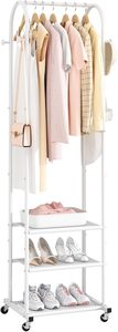 <span class=keywords><strong>Perchero</strong></span> móvil al por mayor con 2 estantes de almacenamiento, ruedas bloqueables, <span class=keywords><strong>perchero</strong></span> metálico de varias capas para dormitorio - Product Image 2
