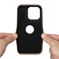 Étui en cuir de veau électroplaqué de luxe Denior Professional pour améliorer l'image d'entreprise, compatible avec les séries Apple 15, 14, 13, 12