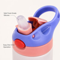 Bouteille d'eau isotherme pour enfants 12/20 oz avec poignée, en acier inoxydable 304, gourde portable pour l'école avec logo personnalisé