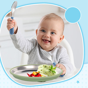 Assiette à dîner pour bébé en silicone sans BPA, à compartiments, avec ventouse, motif rayé, pour les bébés de 0 à 12 <span class=keywords><strong>mois</strong></span> et les enfants de <span class=keywords><strong>4</strong></span> ans et plus - Product Image 4