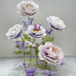 Soporte floral para escenario de boda, peonía gigante grande, decoración con flores degradadas artificiales gigantes - Product Image 2
