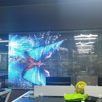 Écran LED transparent holographique P6.25 clé en main, mur en verre, film intelligent, écran de fenêtre, rideau de magasin, écran LED flexible