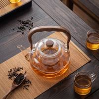 Théière en verre borosilicate résistant à la chaleur de 1000 ml avec infuseur en verre, bouilloire à thé transparente pour thé fleuri et thé aux fruits