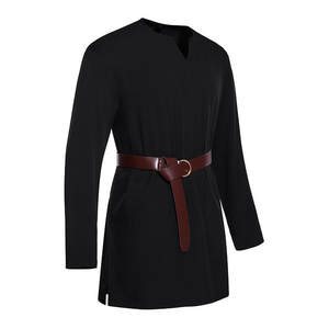 Rétro solide chevalier Cosplay médiéval Costume tunique Halloween Costumes pour hommes adulte <span class=keywords><strong>Pirate</strong></span> déguisement fantaisie carnaval chemises sans ceinture - Product Image 5