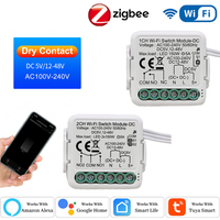 Relais intelligent Tuya WiFi Zigbee à contact sec DC5V 12-48V, commande vocale à distance, interrupteur relais intelligent 1CH 2CH