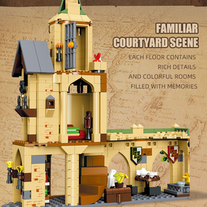 JIESTAR JJ9024 540PCS Série Vue de Rue Ornement de la cour de <span class=keywords><strong>Poudlard</strong></span> Modèle de blocs de construction Jouet éducatif technique Cadeau de festival - Product Image 5