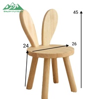 Chaise de salle à manger pour enfants Wayon, moderne et écologique, en bois, avec dossier en forme d'oreilles de lapin, pour les chambres et les salles de jeux des enfants