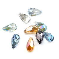 Zhubi coloré goutte pendentif perles de verre pour la fabrication de bijoux torsadé à facettes cristal pierre précieuse perles de goutte pour bricolage boucles d'oreilles