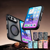 Étui magnétique ultra-fin translucide effet peau mate pour iPhone Duo, compatible avec la charge sans fil, coque rigide antichoc en PC pour iPhone Fold