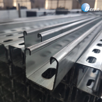 Profilés en C galvanisés sur mesure 41x41 ou 41x21, rails rainurés Unistrut pour conduites électriques, système de montage solaire