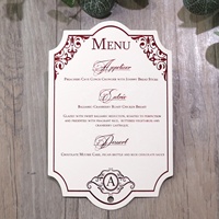 Großhandel benutzer definierte Hochzeit Menü karte Neuheit Design Papier Menüs Musik Kreuz Engel Stile Hot Stamped Folie für Braut Restaurant