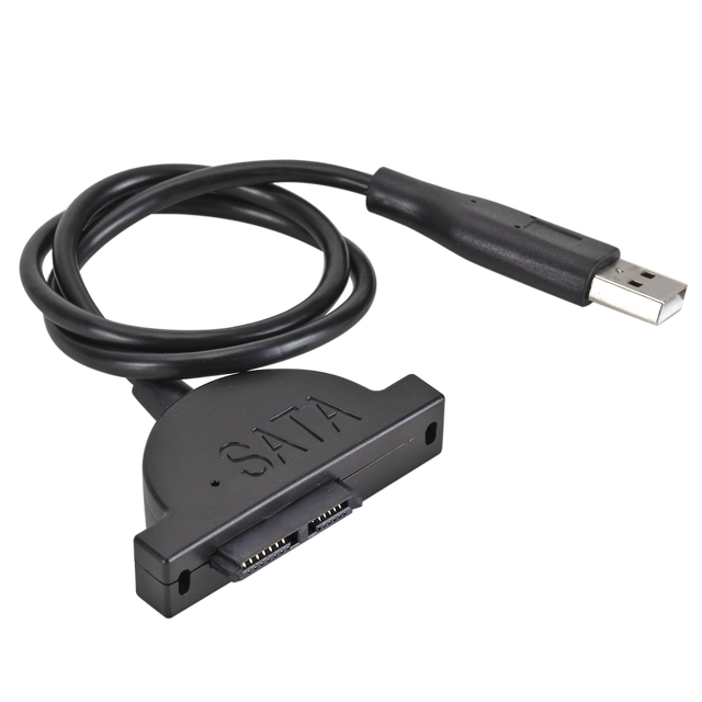 13Pin SATA to USB2.0 Optical Drive Cable with Braid Shielding and PVC Jacket for Computer