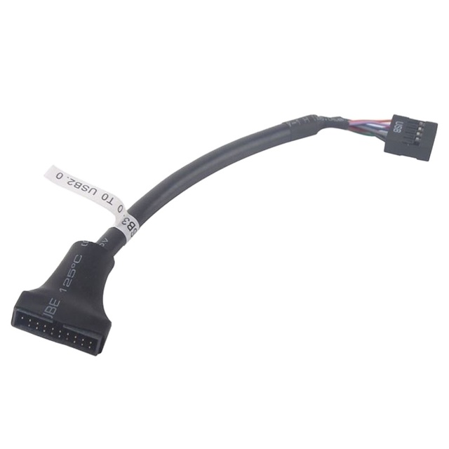 USB 2.0 9Pin Motherboard Female to USB 3.0 20Pin Housing Male Adapter Cable