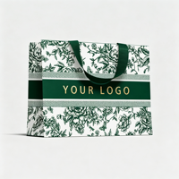 Sac de shopping en papier recyclable pour la mode, avec poignée intérieure dissimulée, impression sérigraphique 190-230 g/m², logo de marque personnalisé