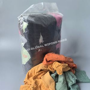 Trapos Industriales de Algodón Reciclado 100% Algodón, Trapos de Felpa de Colores Mezclados, Trapos para Limpiar Sudaderas, Trapos de Limpieza, Fujian - Product Image 1