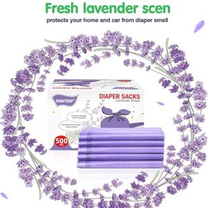 ถุงใส่ผ้าอ้อมเด็กสีม่วงลาเวนเดอร์แบบใช้แล้วทิ้งถุงขยะสำหรับสัตว์เลี้ยงสีม่วงย่อยสลายได้ง่าย - Product Image 4