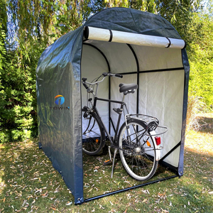 Abri de rangement extérieur portable 120x163x176cm avec <span class=keywords><strong>porte</strong></span> à glissière enroulable pour vélo moto - Product Image 3