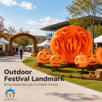 Linternas de Calabaza Gigantes para Exteriores, Esculturas Luminosas de Halloween para Decoración de Parques Temáticos, Centros Comerciales y Festivales