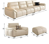 Ensemble de canapés en cuir classique nordique de luxe 3 places, design futuriste de haute qualité pour salon, canapé de style européen avec ROHS CE