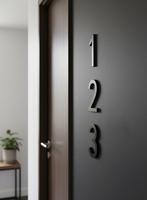 Numéros de maison adhésifs modernes personnalisés et chiffres de signes de lettre de porte pour des hôtels bureaux utilisation extérieure