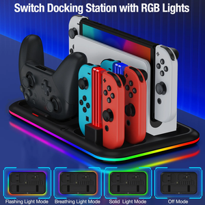 Nuevo soporte de refrigeración multifuncional <span class=keywords><strong>para</strong></span> Nintendo <span class=keywords><strong>para</strong></span> Switch Joy Con pegatina Joypad controlador cargador estación de carga <span class=keywords><strong>tarjeta</strong></span> - Product Image 6