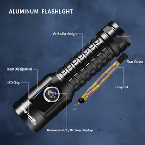 2025 Mới Chuyên Nghiệp Siêu Sáng 800lm <span class=keywords><strong>LED</strong></span> Đèn Pin Torch Cắm Trại 26650 Đèn Pin Nhôm Chiến Thuật <span class=keywords><strong>LED</strong></span> Đèn Pin - Product Image 2