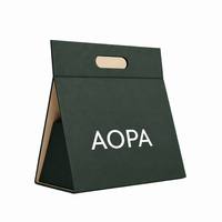 Boîte triangulaire rigide pliable magnétique avec poignée, emballage cadeau portable, logo personnalisé en estampage à chaud pour les entreprises
