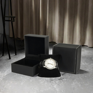 Boîte de rangement carrée de luxe en PU pour montres, étui cadeau pour bijoux avec doublure en cuir, étui de rangement carré pour montres en gros - Product Image 3