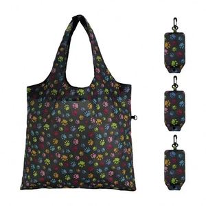 Easy Carry Medium <b>Foldable</b> Pocket Folding Polyester Customizable Eco-friendly Handled Shopping <b>Bag</b> - Product Image 4