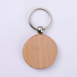 USA Warehouse Custom DIY Gifts Handmade Keychain Wooden Key Tag with Split Ring Key Chain Round Wooden Keychain
