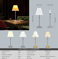 Lampe de table sans fil 2700K avec interrupteur à bouton, abat-jour en tissu, rechargeable