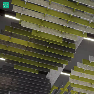 TianGe Ondas suspendidas Aislamiento acústico 100% Paneles acústicos de techo de onda <span class=keywords><strong>flotante</strong></span> de poliéster para mascotas - Product Image 4