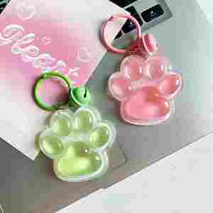 Resin Luminous <b>Cat</b> Paw Keychain for Keys Resin Bell Bag Charm Cute Animal Animal Accessories Bag Charm <b>Gifts</b> - Product Image 3