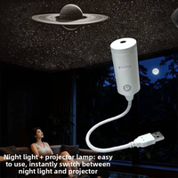 Lámpara Proyector de Cielo Estrellado Dailu con Ranura USB, Patrones Cambiantes, Película Reemplazable, Luz Nocturna para Auto con Atmósfera de Luna y Cielo Estrellado