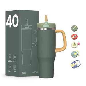 Bouteilles isothermes tendance de 40 oz en acier inoxydable – Tasses de voyage sublimées sous vide - Product Image 3