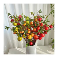 JIN PENG 7-koppige kunstmatige granaatappelplant, aromatisch en levensecht fruit voor thuis, kerst- en bruiloftdecoratie