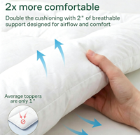 Surmatelas matelassé AOSEN 100% coton, garnissage en alternative au duvet de polyester, surmatelas doux et moelleux avec coins élastiques
