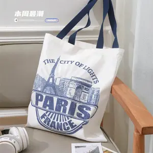 Eco-Friendly Personalized Colorful Canvas Tote Bag With Pockets Custom Logo For Women's Shopping