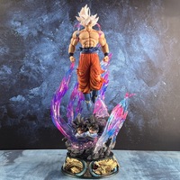 Figura de Acción de Anime Luminosa con Base, Estilo Congelado, Goku Sun Wukong de Tres Cabezas, Escultura de PVC, 50 cm