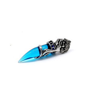 Collar yunnique de acero inoxidable con colgante de diente de lobo, collar azul y negro para hombre, joyería de animales a la moda, diseño geométrico GZP0661A - Product Image 2