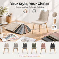 Chaise de salle à manger en tissu avec dossier haut et design ergonomique en forme de cuillère pour la maison, la salle à manger, le café et le restaurant