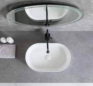 Lavabo in <span class=keywords><strong>Ceramica</strong></span> Artistica per Hotel, Disponibile per Ordini all'Ingrosso, <span class=keywords><strong>Lavandino</strong></span> Ovale Moderno e Minimalista con Design a Strisce - Product Image 4