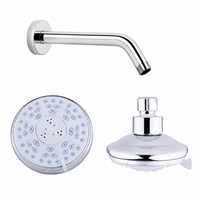 Pommeau de Douche Haute Pression avec Filtre Économiseur d'Eau, Tête de Douche Réglable pour Eau Dure, Chrome Moderne