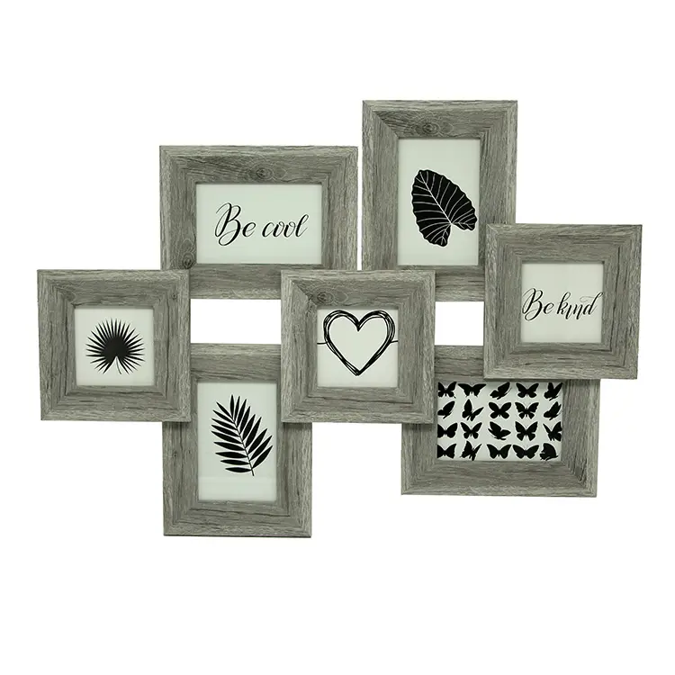 Atacado Decoração Home Cor Colagem Molduras MDF Cinza De Madeira Personalizado BSCI Moda Futebol Photo Frame Fengyuan