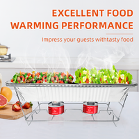 Ensemble de plats chauds jetables en métal écologique pour mariage, buffet, fabrication directe d'usine, support de chauffe-plats jetable moderne en fil métallique pour fête