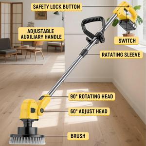 เครื่องขัดแบบหมุนไร้สาย 20V พร้อมหัวปรับได้ 90 60 องศา ด้ามจับเสริม ล็อคเพื่อความปลอดภัย น้ำหนักเบา สำหรับทำความสะอาดบ้าน รุ่น CSB-20A-2 CSB - Product Image 4